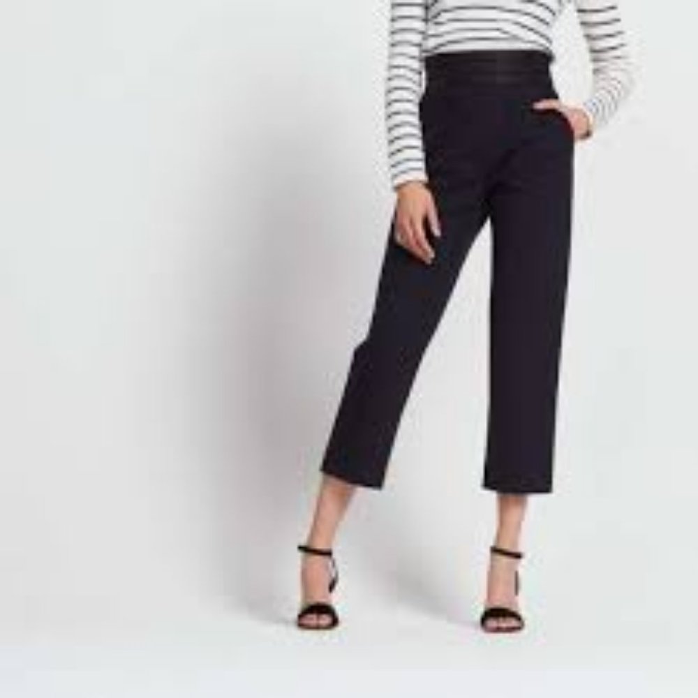 Sandro Paris Triple Pleat High Waist Crop Pant - NWT